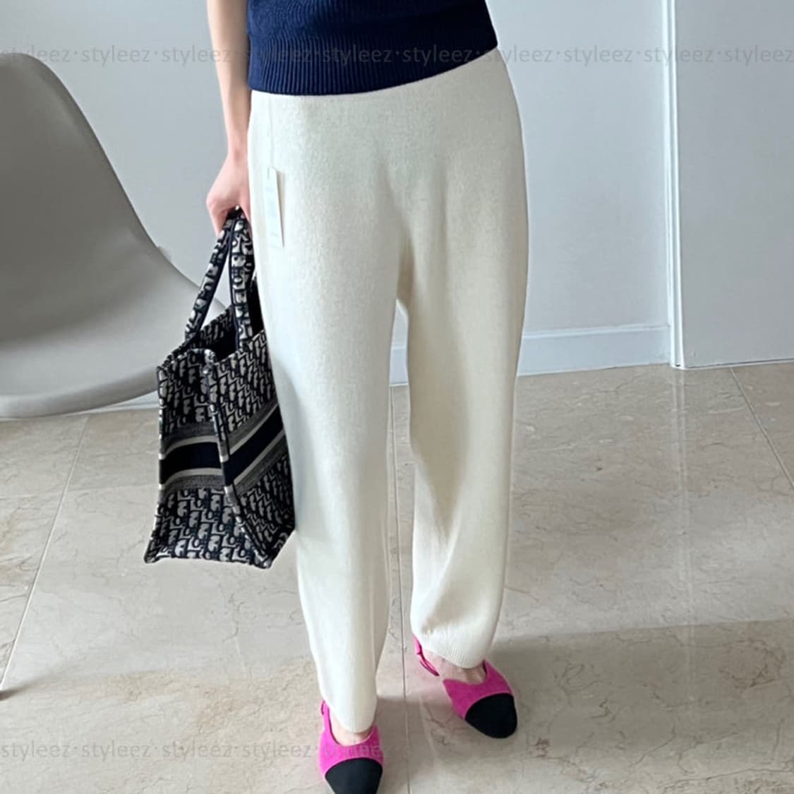 울 100 홀가먼트 니트 팬츠 상품이미지1