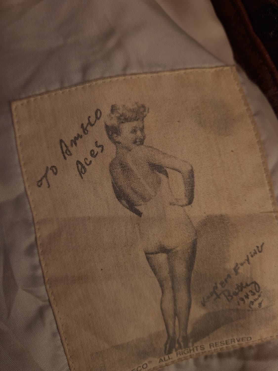 오리지날 90's 아메코 미육군 항공대 리얼레더 항공자켓 상품이미지5