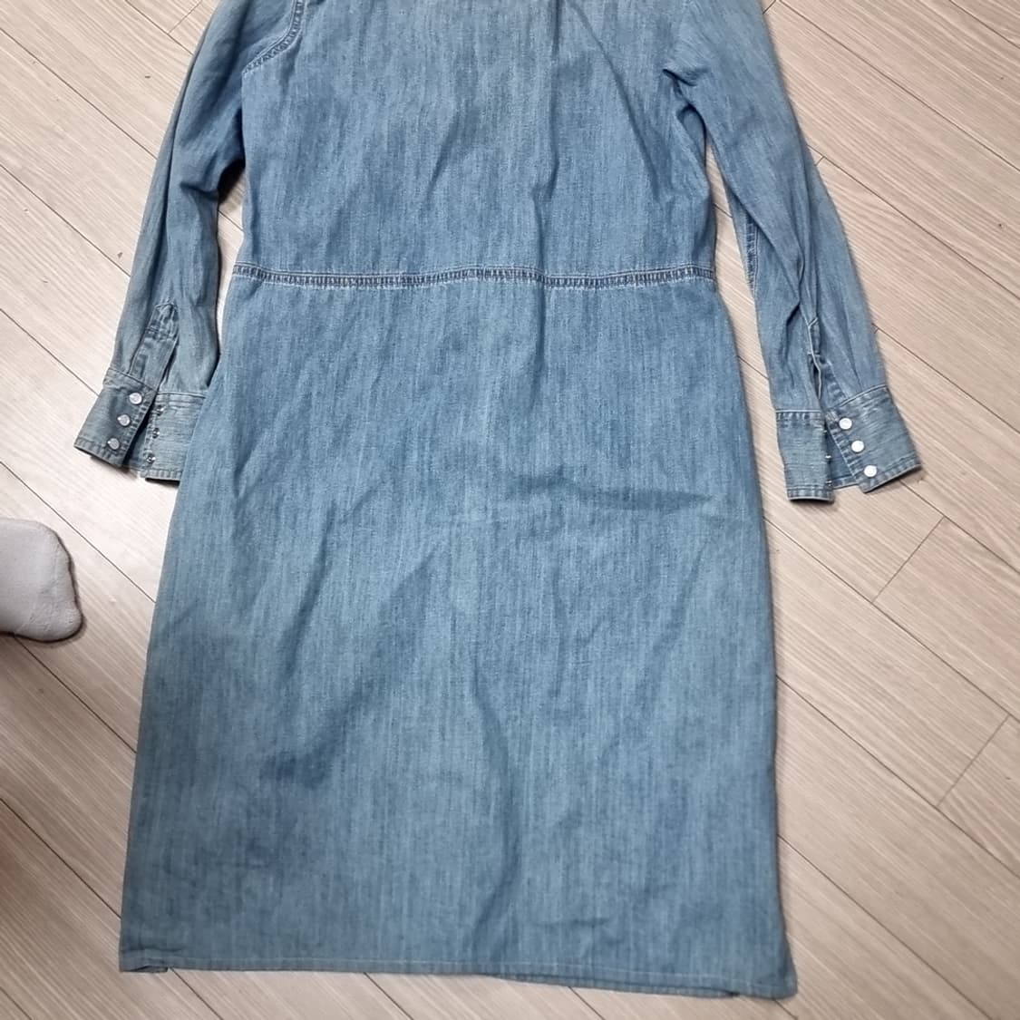랄프로렌 데님 샴브레이 롱 셔츠 원피스(실측) 상품이미지10