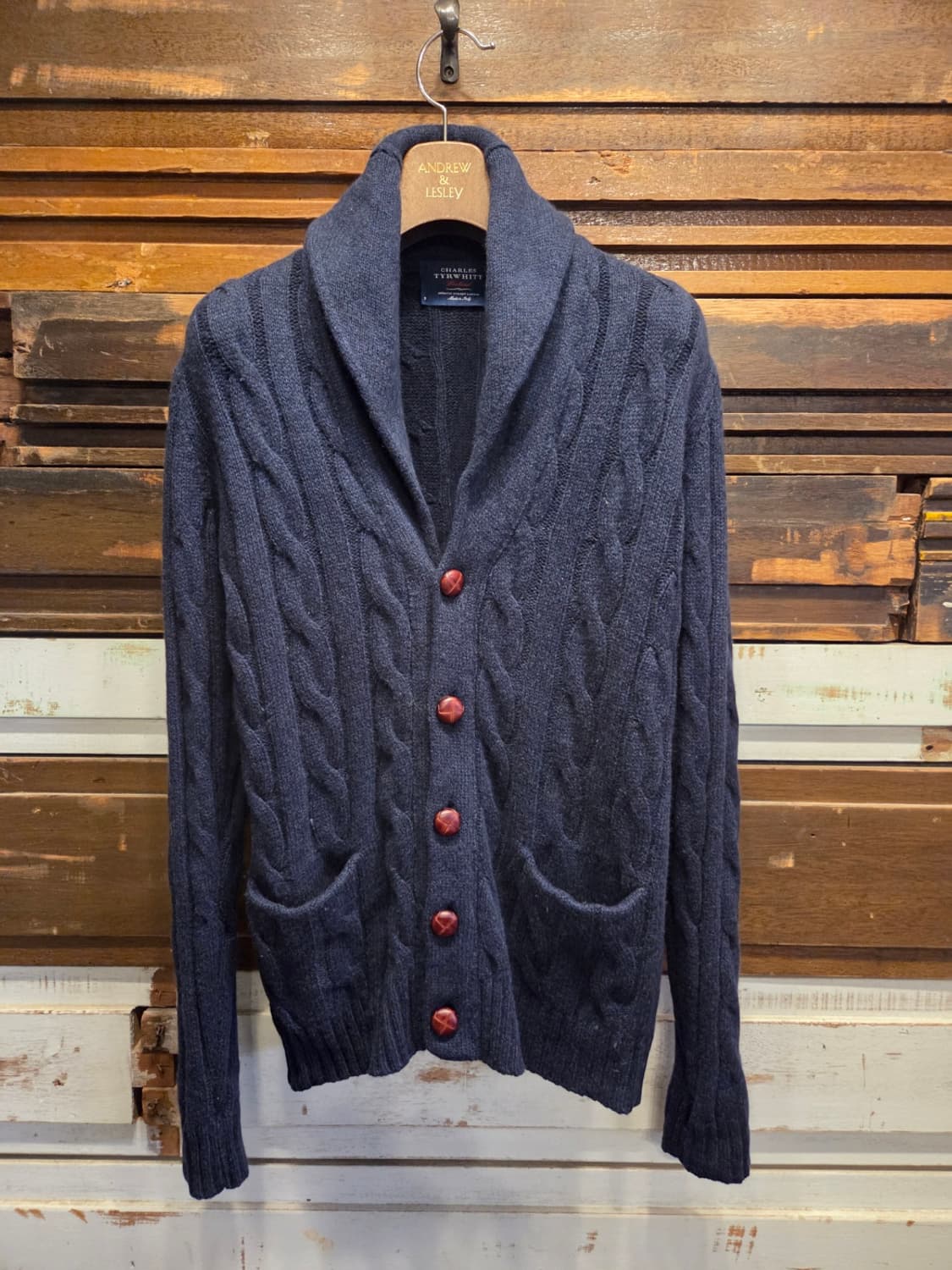 찰스 트윗 숄칼라니트 가디건 상품이미지1