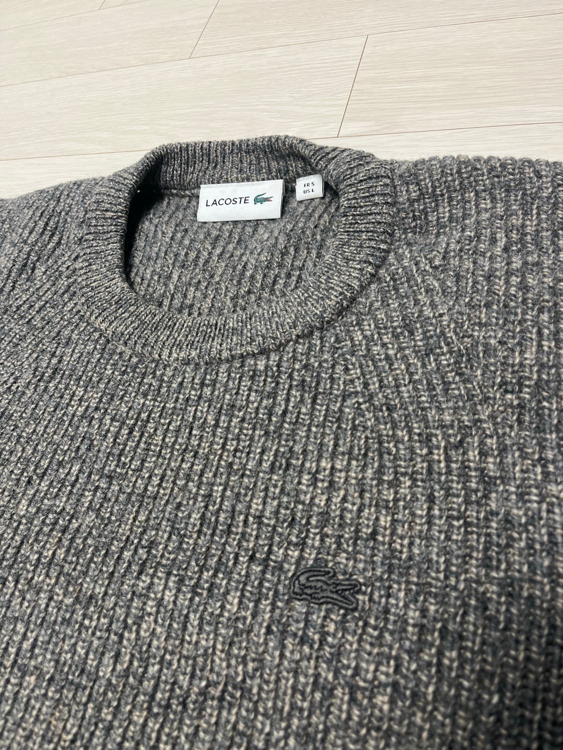 라코스테 동일드방레 울 100 그레이 하찌 니트 L 상품이미지2