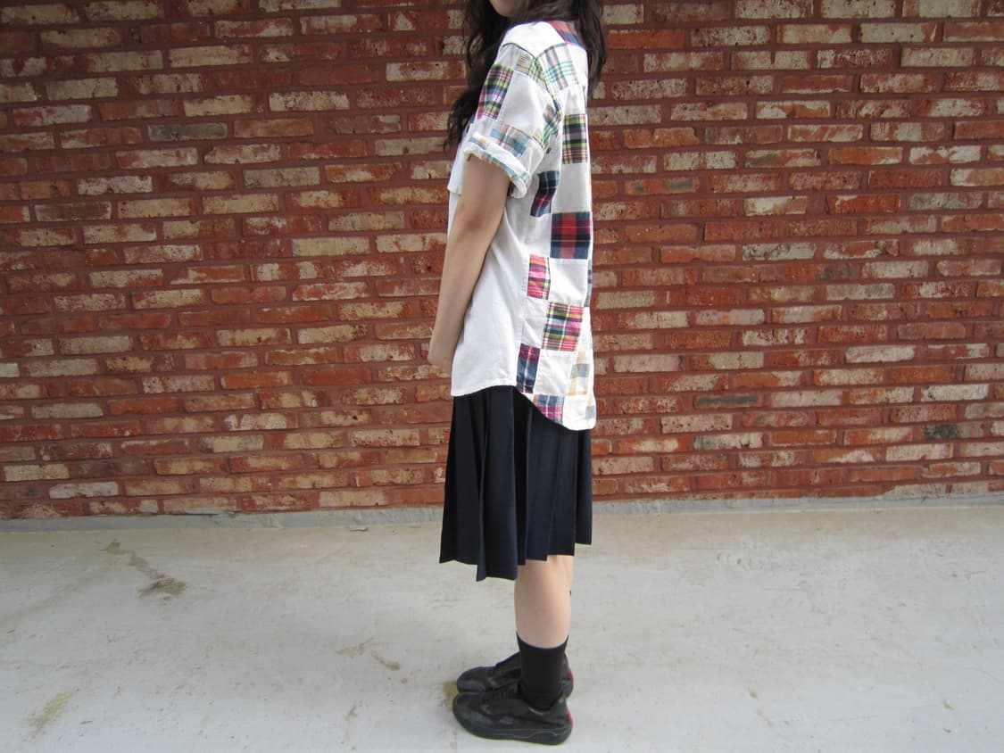 스플렌디드 새티스팩션 반팔 셔츠 패치워크 배색 포켓 디테일 아이보리 상품이미지3
