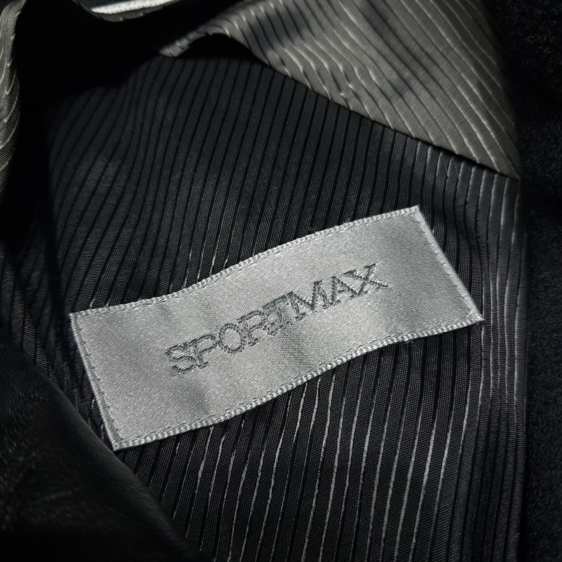 CN988W L 스포트막스 블랙 버진울 래더 더블 롱코트 상품이미지6