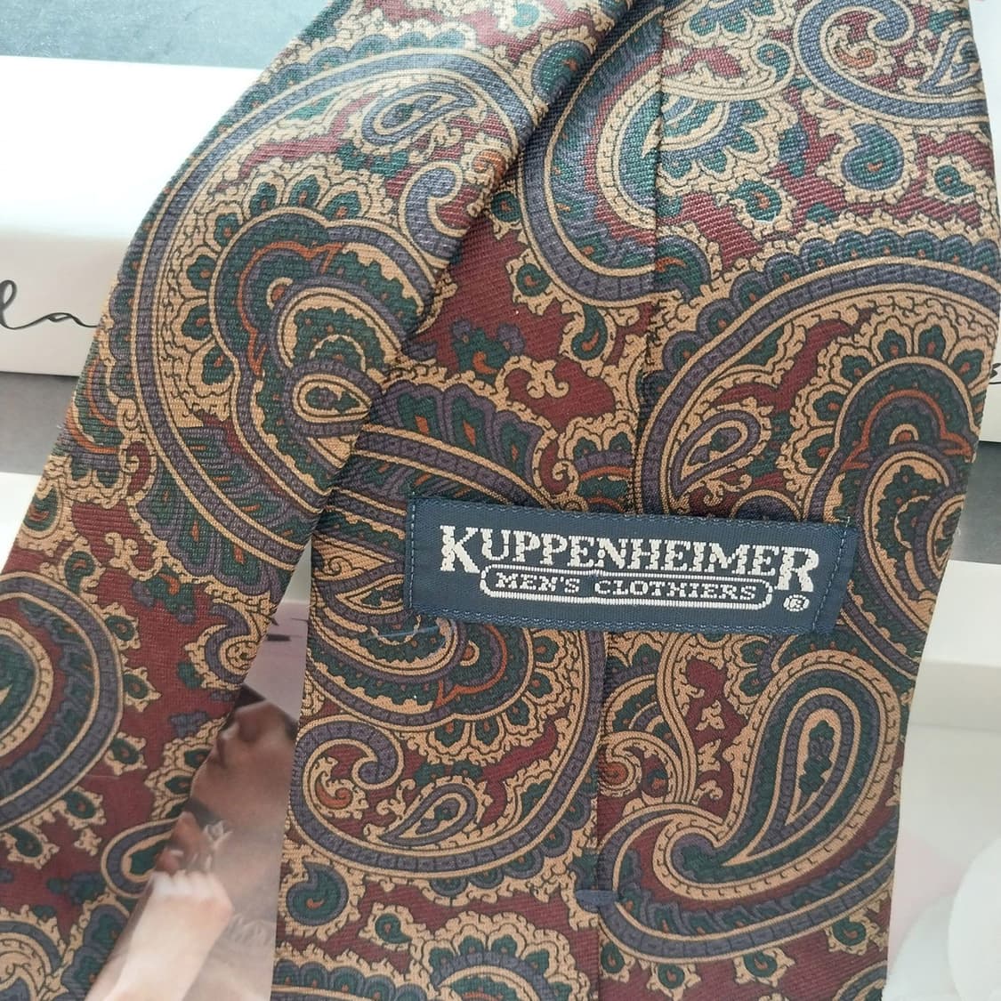 쿠펜하이머 실크 브라운 페이즐리 넥타이 9cm A+등급 K1319 상품이미지6