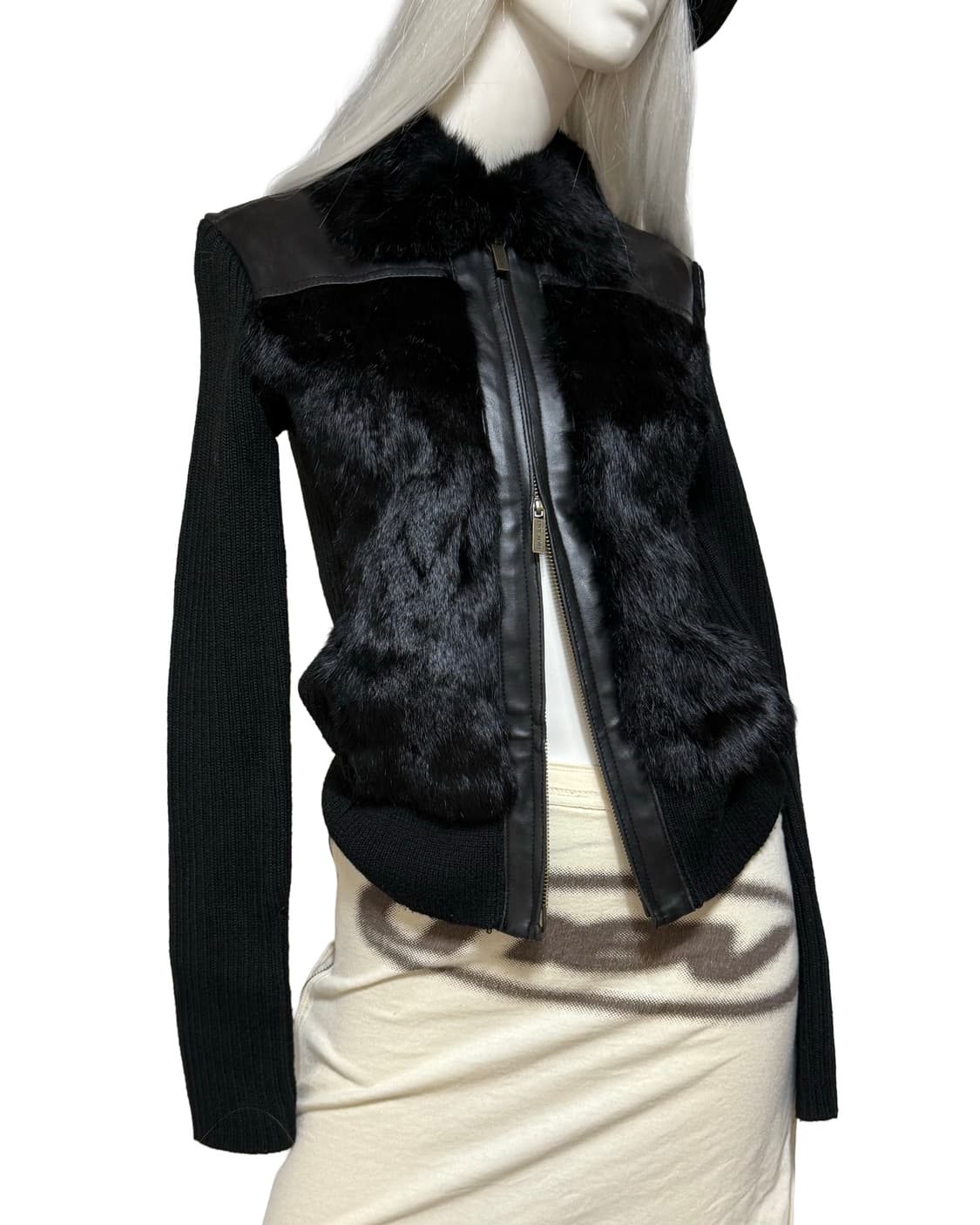 Vtg 갸루 y2k 아크릴 퍼 울 가디건 상품이미지1