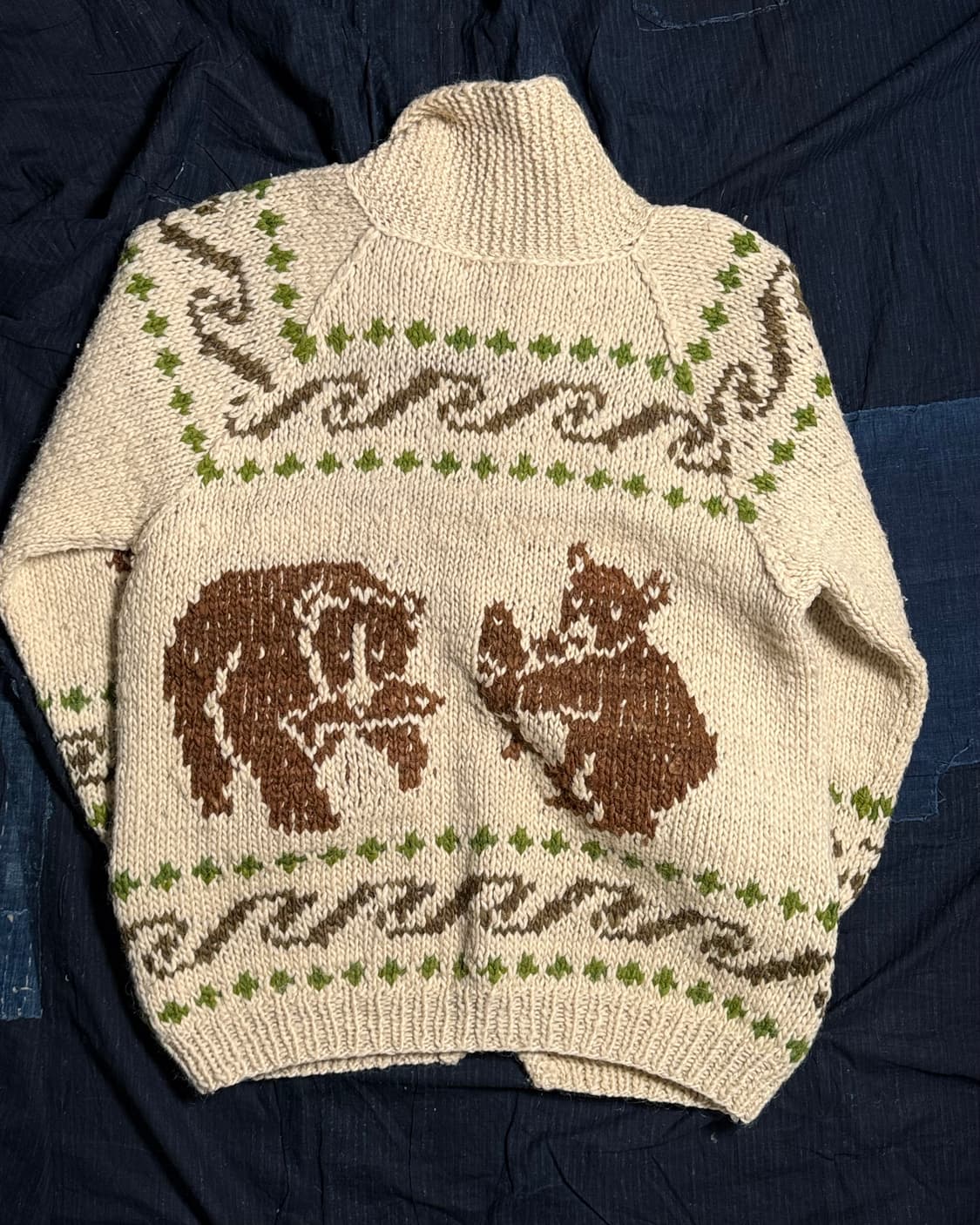 90-00‘s 인디오 코알라 & 알라스카 베어 패턴 코위찬 스웨터 M 상품이미지5