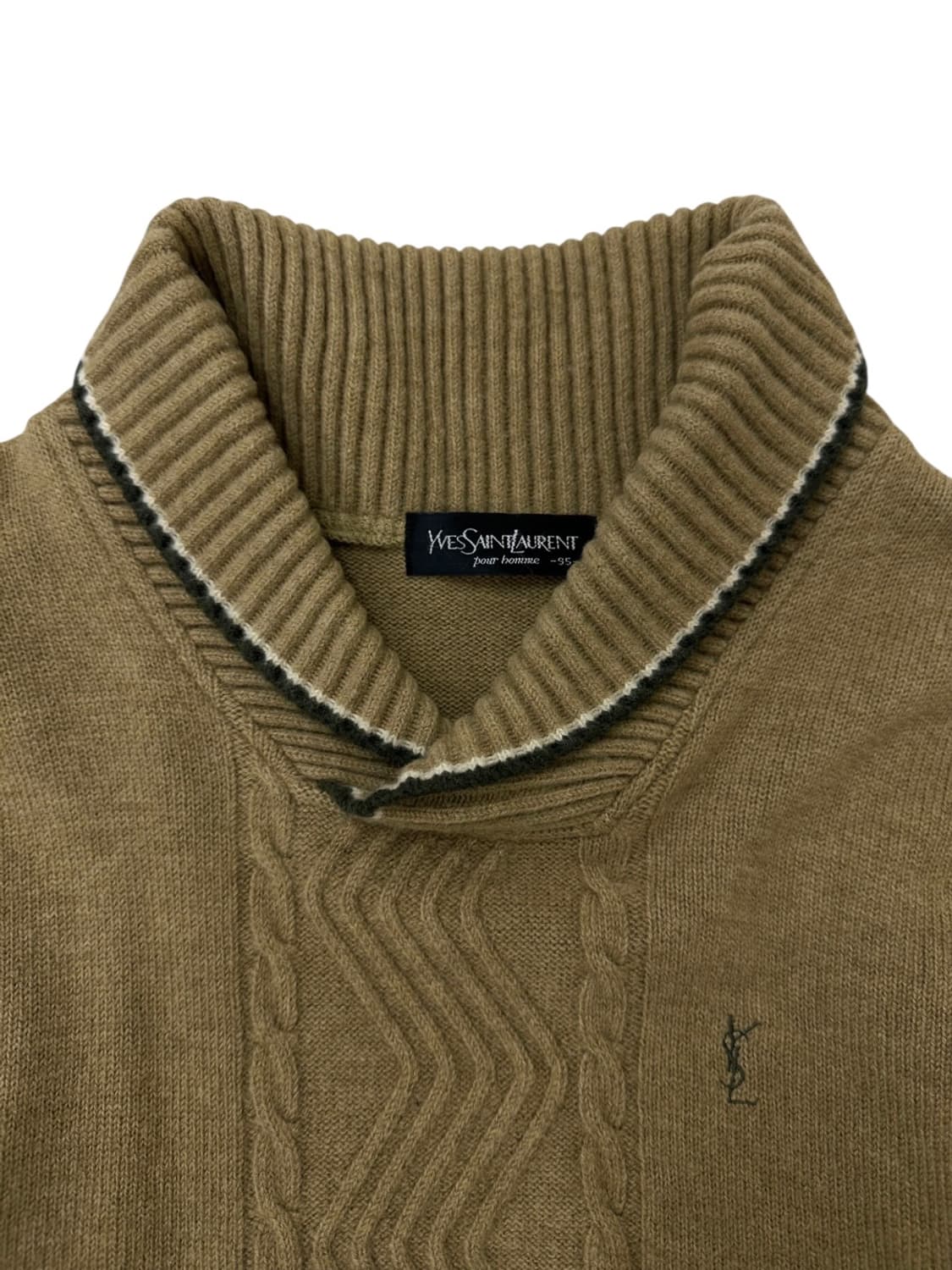 00s YSL 울 숄카라 니트 카메라브라운 (M) 상품이미지3