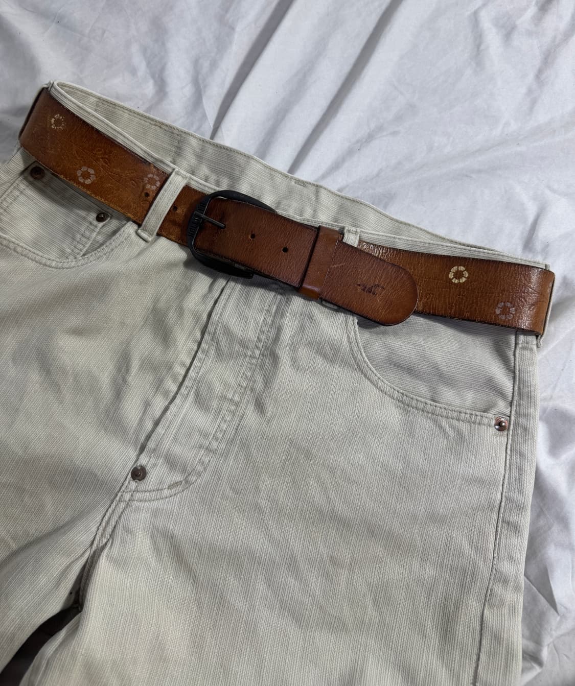 홀리스터 플라워 패턴 레더 벨트 히피 웨스턴 보호 시크 상품이미지1