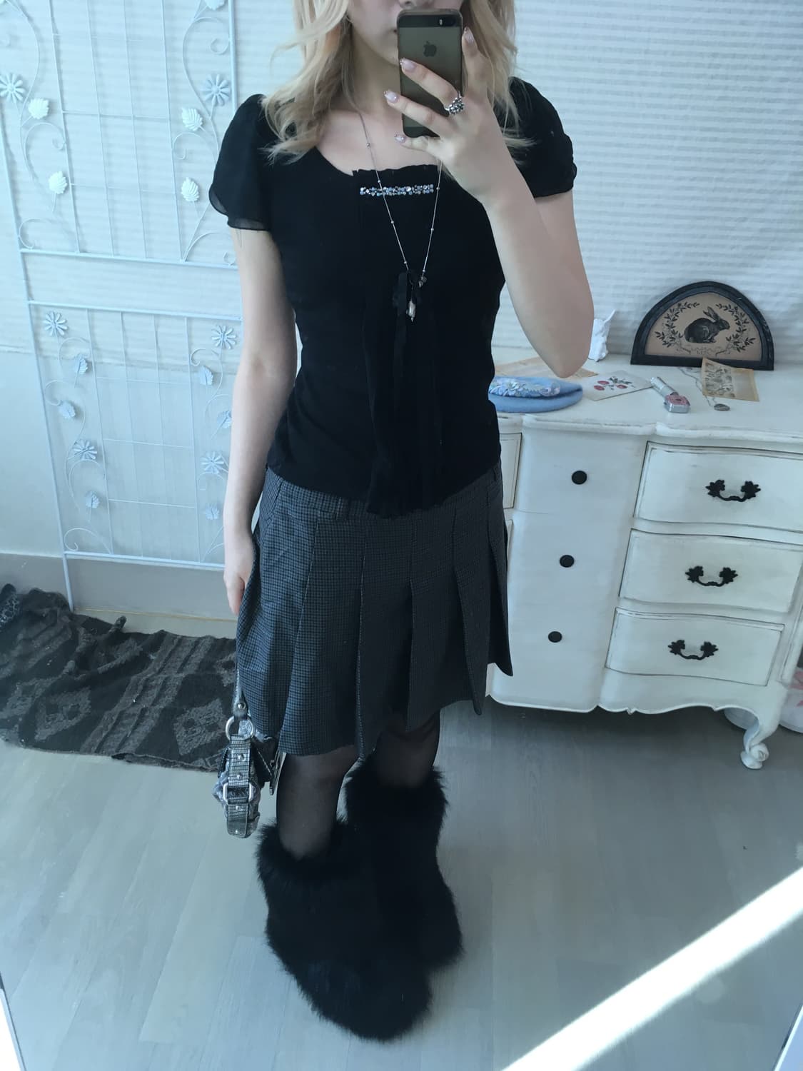 일본빈티지 prideglide 블랙 반팔 블라우스 상품이미지4