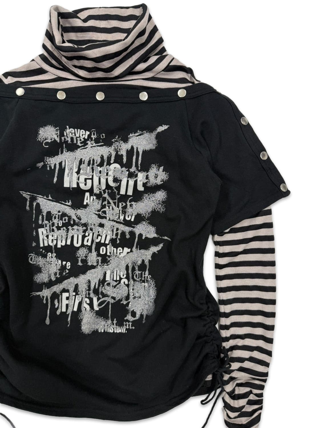 빈티지 Panama Soda 블랙 펑크 디테일 레이어드티 세트 상품이미지2