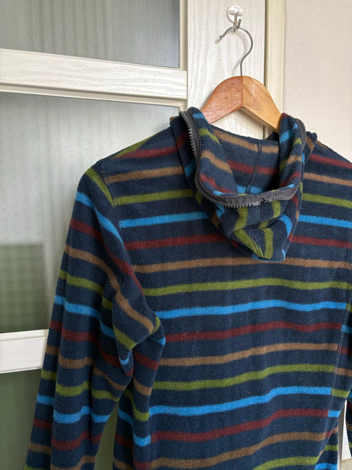 네이비 스트라이프 플리스 후드집업 상품이미지7