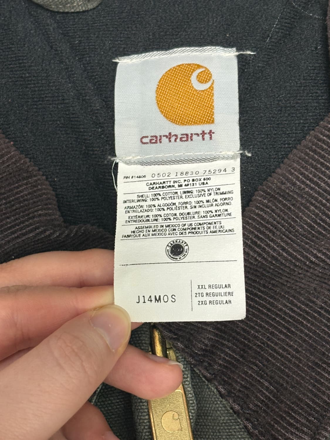 🇲🇽 00s 칼하트 J14 산타페 자켓 모스그린 상품이미지5