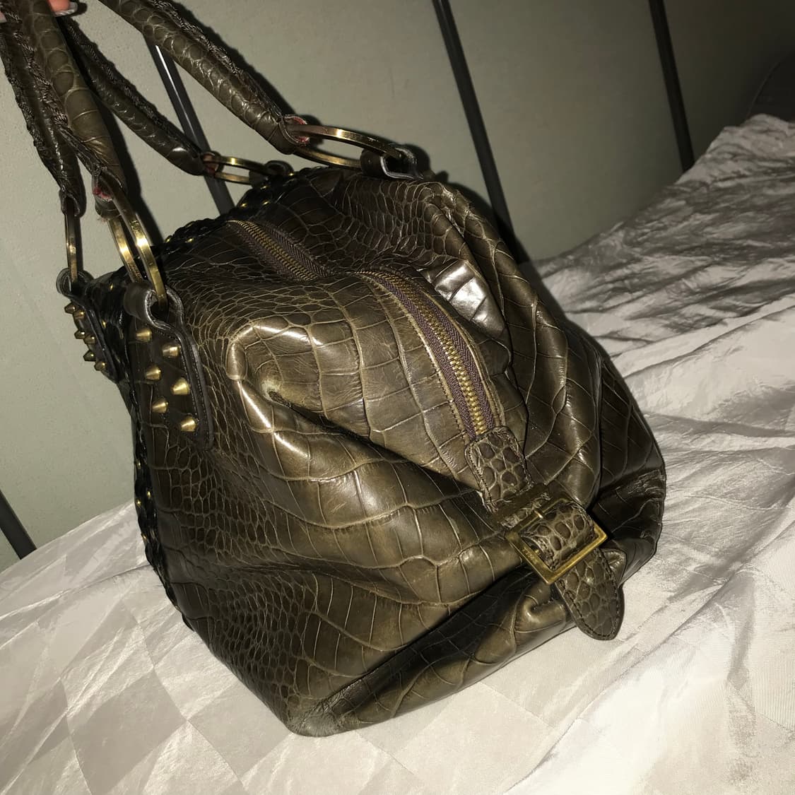 Time 올리브 스터드 크로커다일 토트백 빅백 상품이미지5