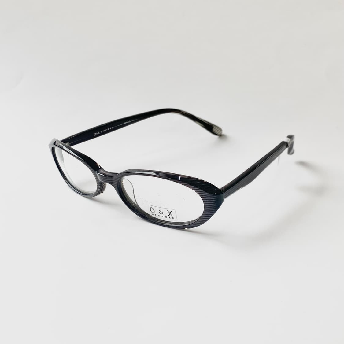 [Event 06] O&X 스트라이프 다크브라운 유니크 트렌디 모던 안경 상품이미지1