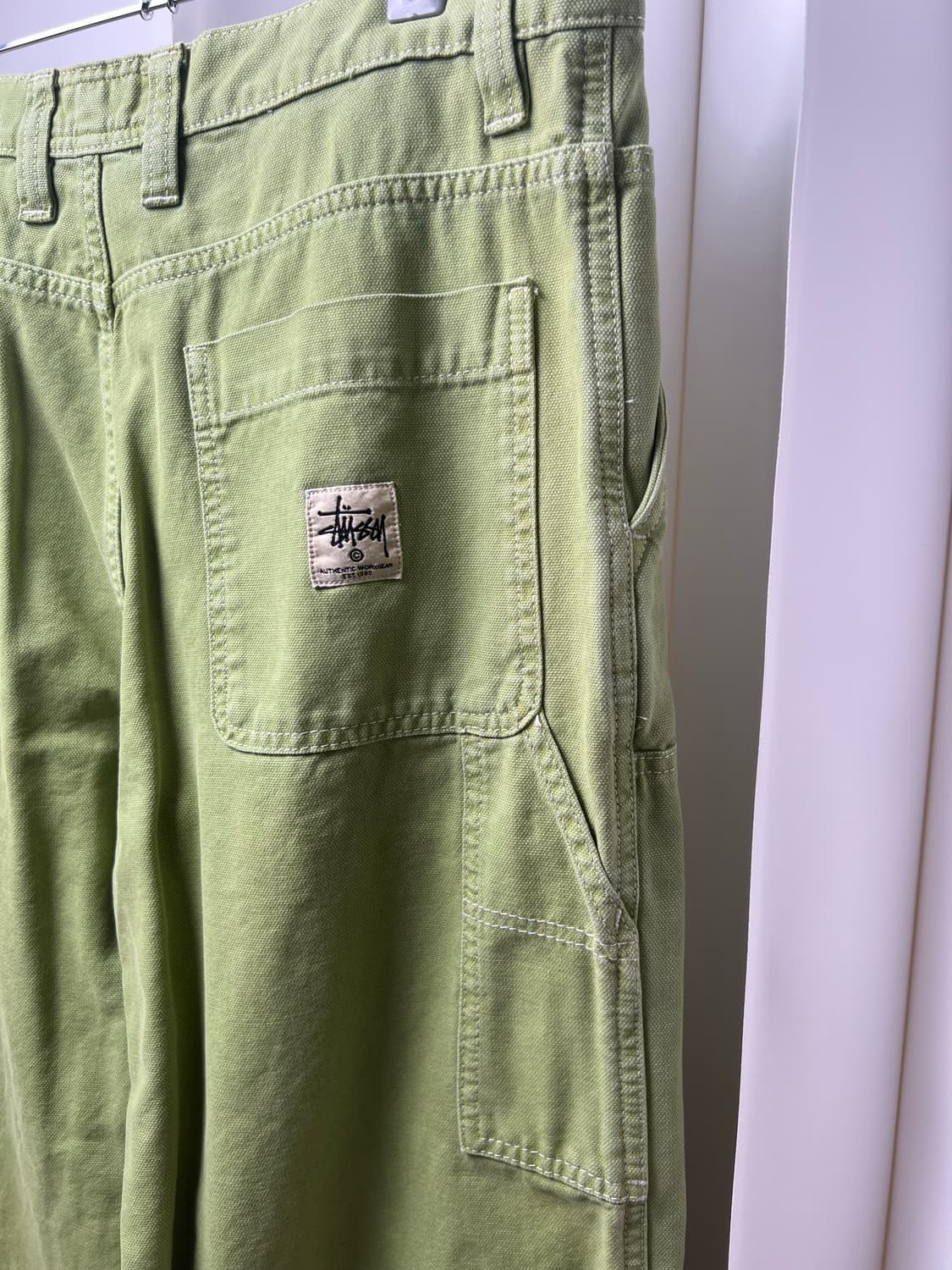 스투시 워시드 캔버스 워크 팬츠 라임. 새상품 32사이즈 상품이미지3