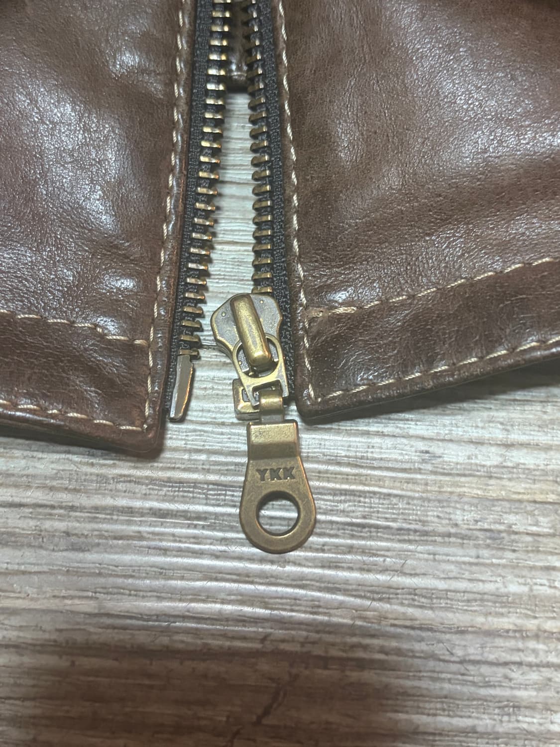 브라운 레더 자켓 상품이미지3