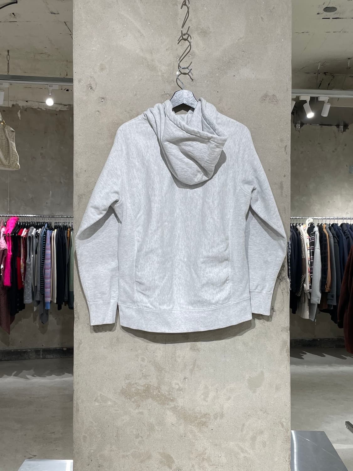 슈프림 멜란지 라이트 그레이 자카드 로고 스웻 후디 상품이미지6