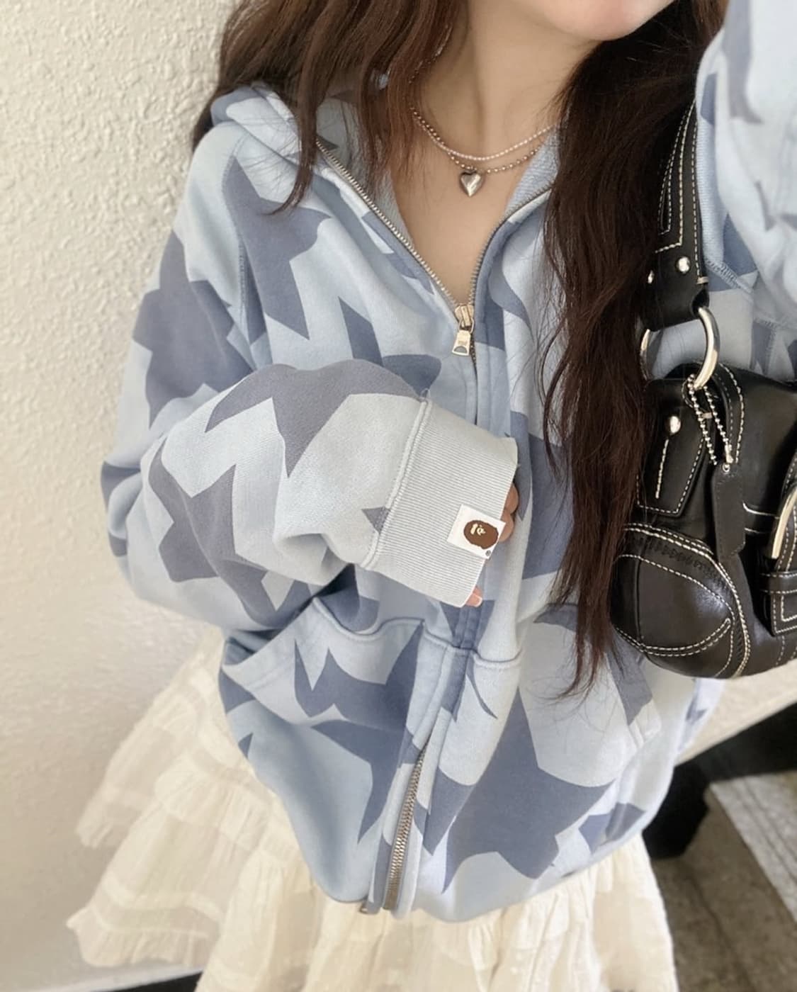 베이프스타 스카이블루 후드집업 상품이미지1