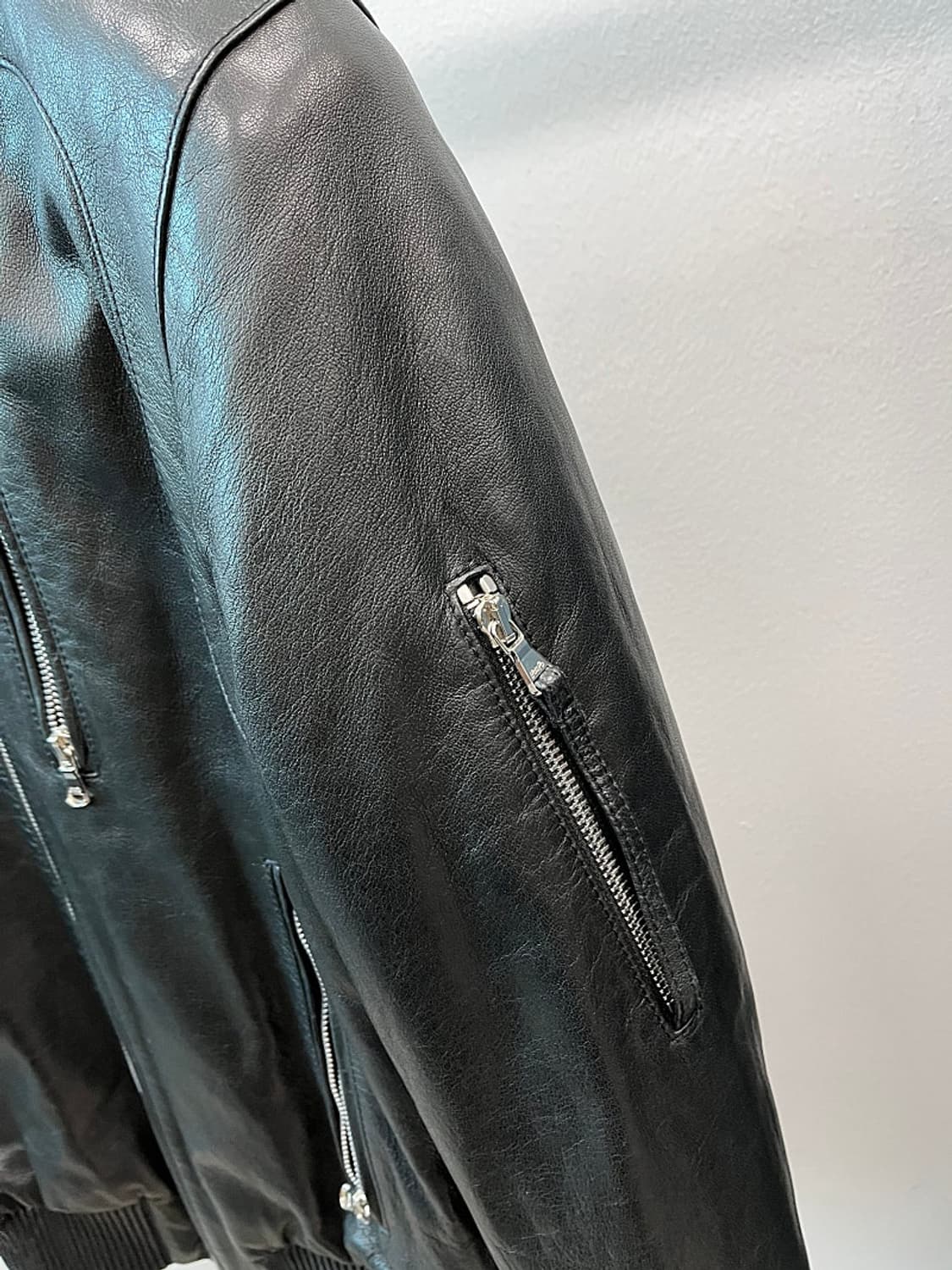 슬림95) BLAAK MIND 블루종 가죽자켓  상품이미지3