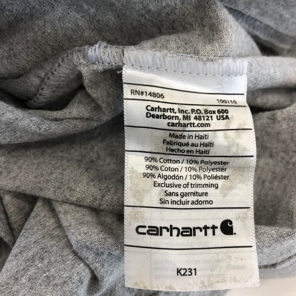 칼하트 K231 그레이 롱슬리브 90-95 상품이미지6