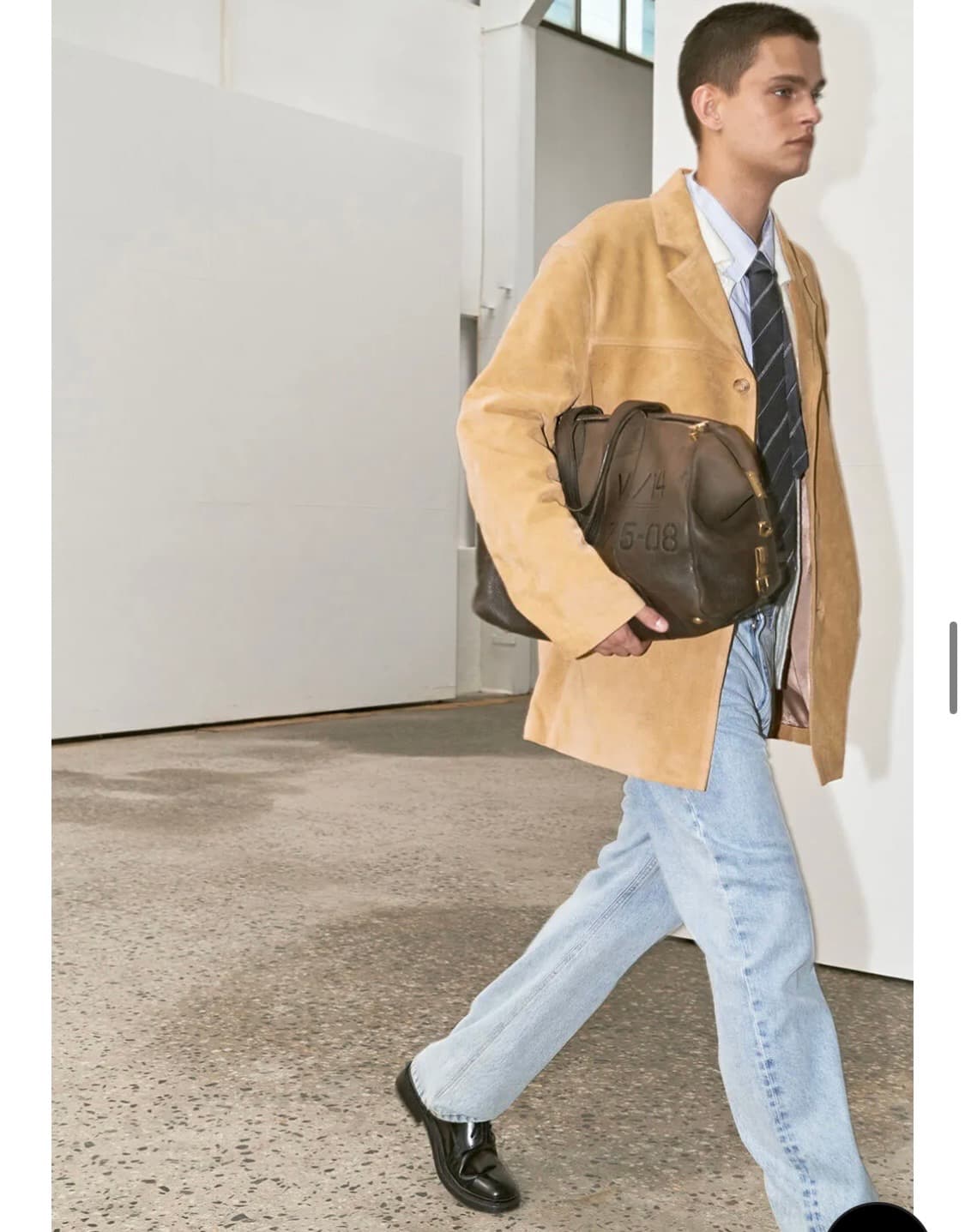 [Dunst] 유니섹스 스웨이드 레더 하프 자켓 (CAMEL)_Lsize 상품이미지4