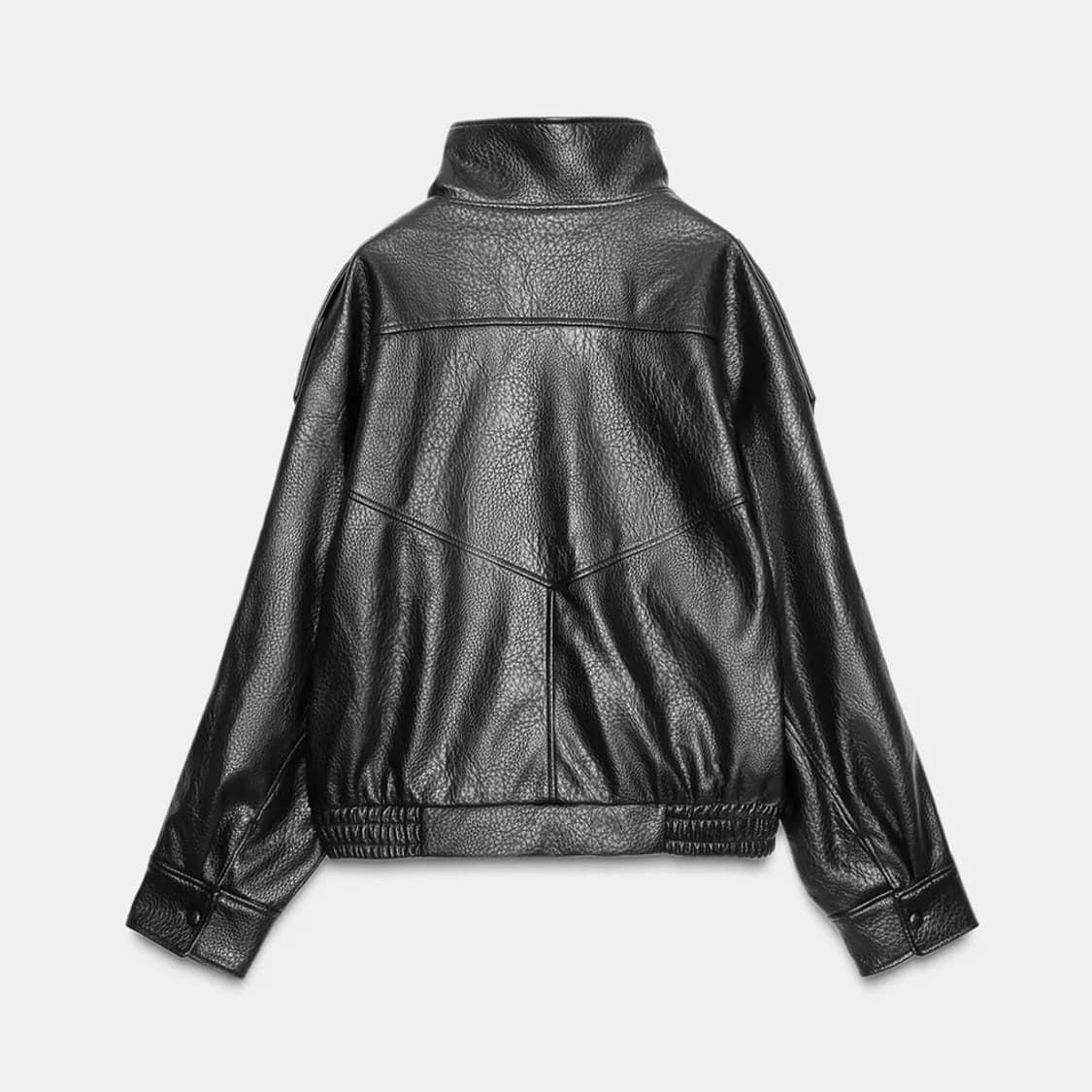 zara 자라 페이크 레더 점퍼 자켓 블랙 상품이미지4