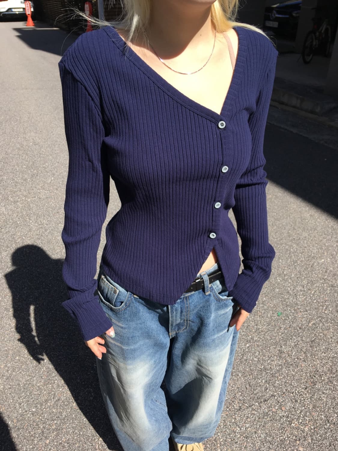 아워캐비넷 뮤즈 가디건 네이비 muse cardigan navy 상품이미지2
