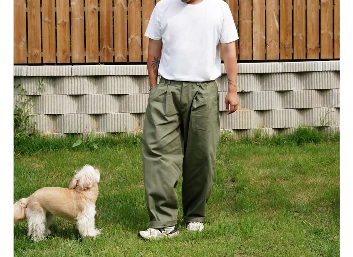 Free)헌터퐝 라삭 오버핏 카키 바지 상품이미지2