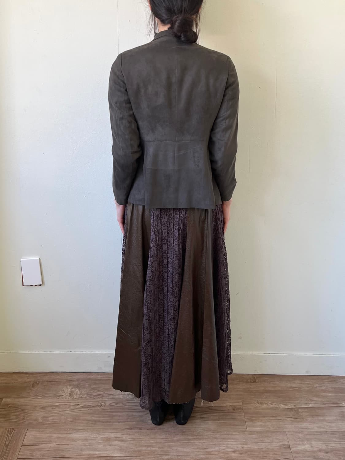 KIYOKO TAKASE 스웨이드 올리브 더블 자켓 상품이미지9