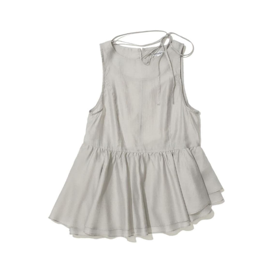 파르티멘토우먼 TIENECK FRILL BLOUSE LIGHT GREY 상품이미지1