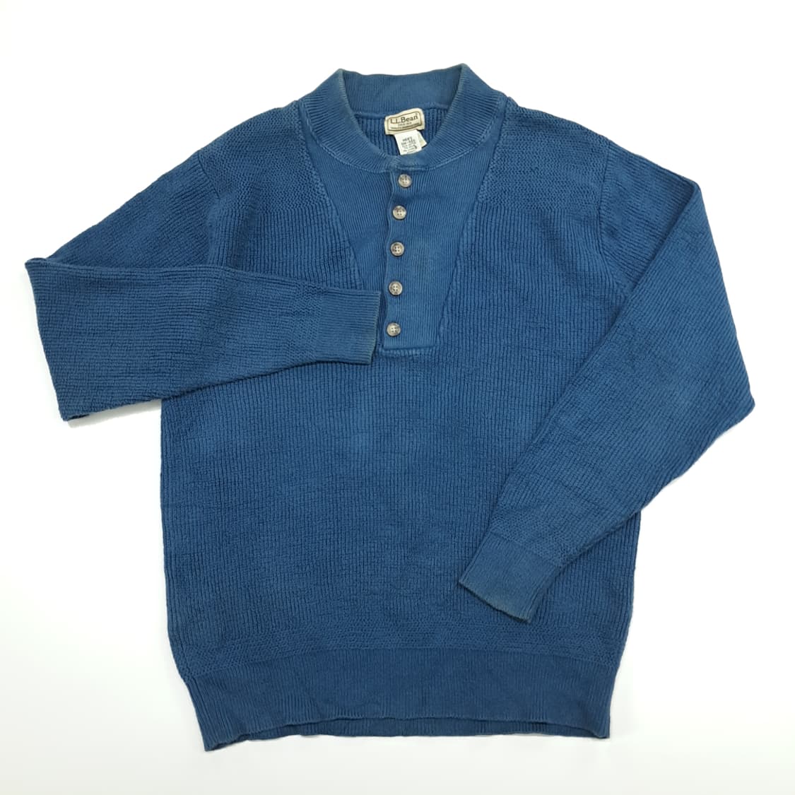 CN946 SM 엘엘빈 빈티지블루 코튼 하이넥 긴팔 니트 스웨터 상품이미지2