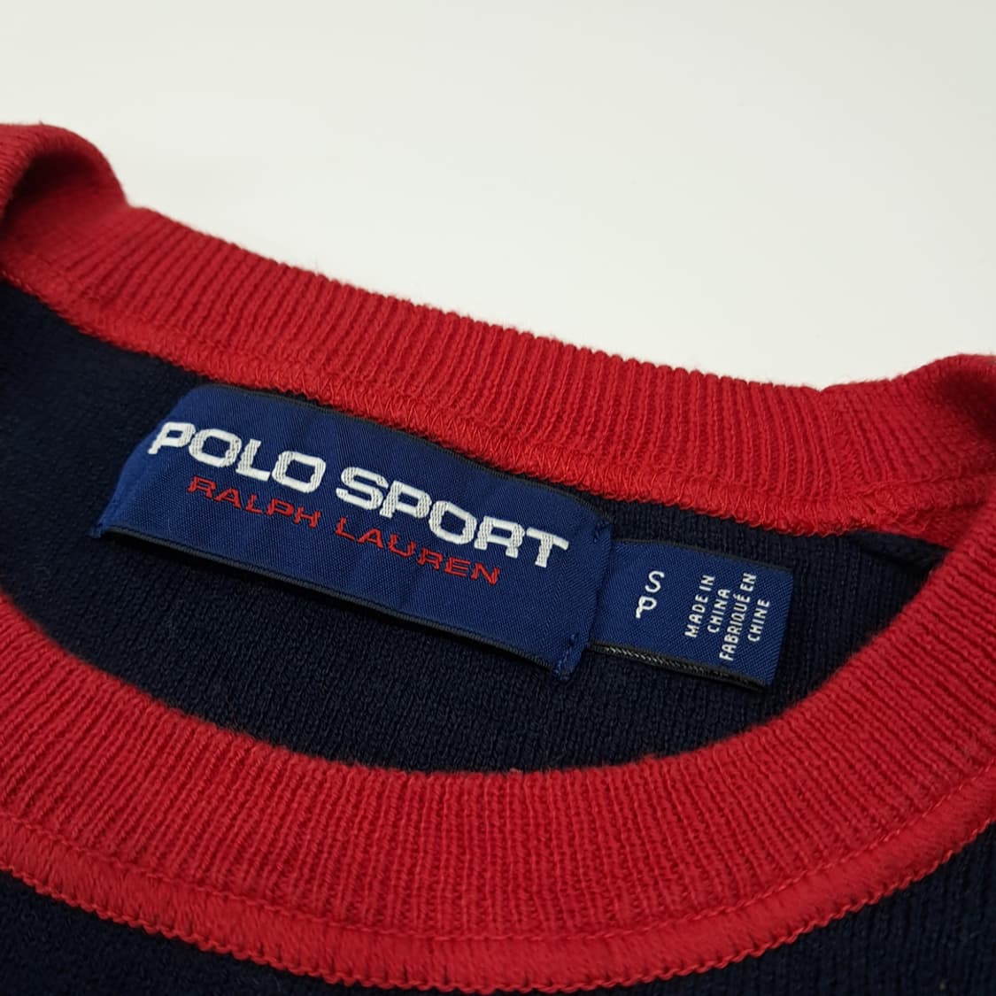 CL030 S 폴로 스포츠 빅 스펠아웃 성조기 패치 & 숄더 라인 니트 상품이미지3