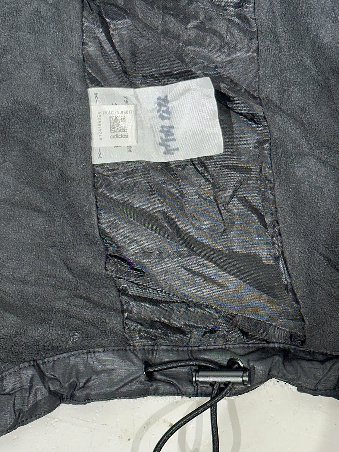 아디다스 블랙 화이트 로고 후드 바람막이 자켓 S 상품이미지8