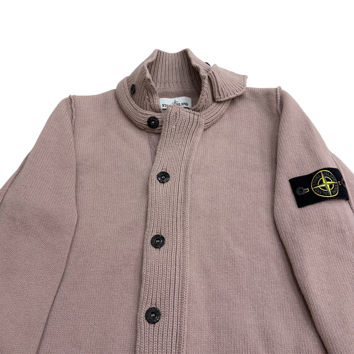 스톤아일랜드 정품 핑크 와펜 니트집업 가디건 자켓 s 상품이미지4