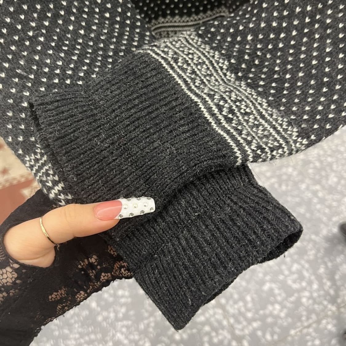 빈티지 히피 에스닉 보헤미안 패턴 뜨개 니트 F C10306 상품이미지7