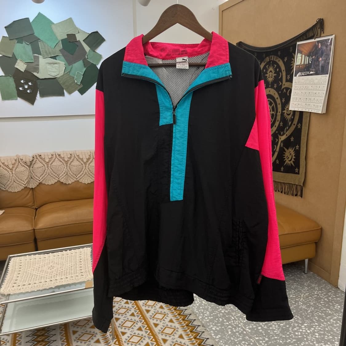 푸마 올드스쿨 레트로 Y2K 배색 바람막이 아노락 XL C11355 상품이미지3