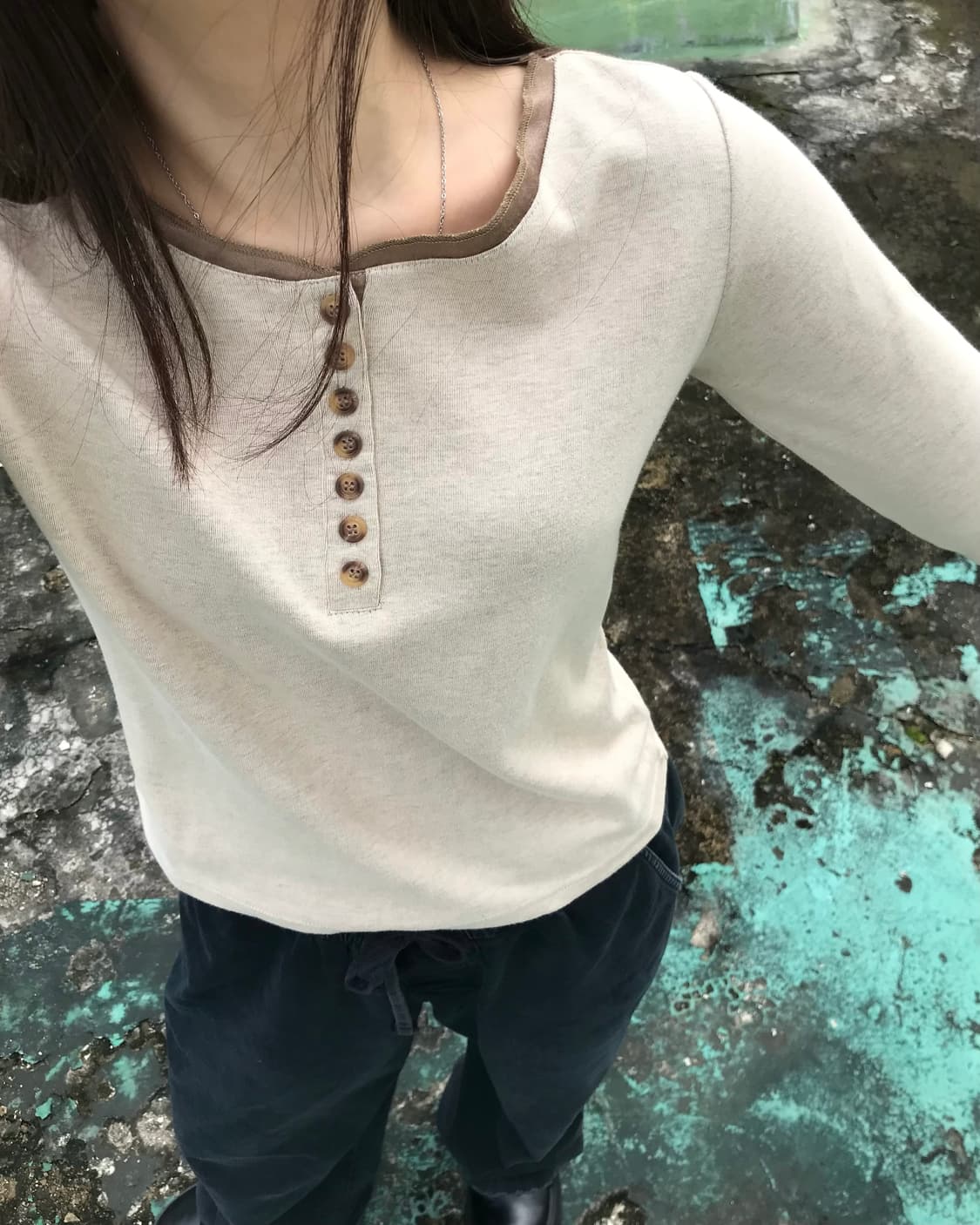 코지 버튼 티셔츠  상품이미지8