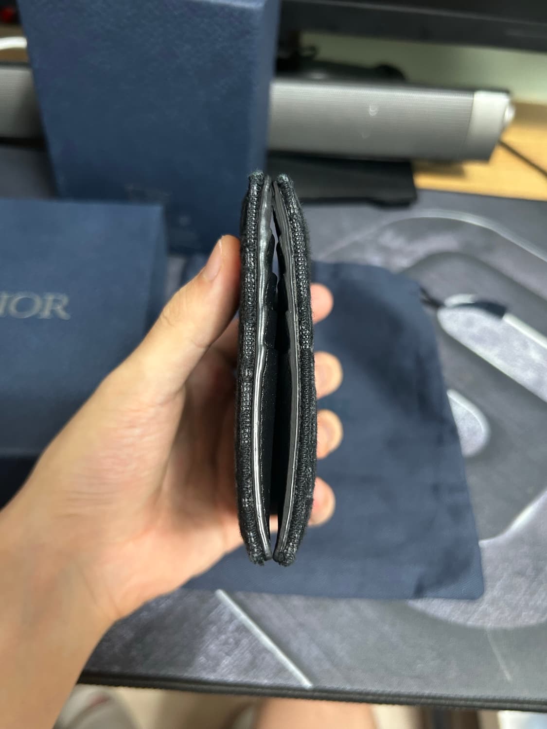 디올 오블리크 반지갑 블랙 크림판 상품이미지5