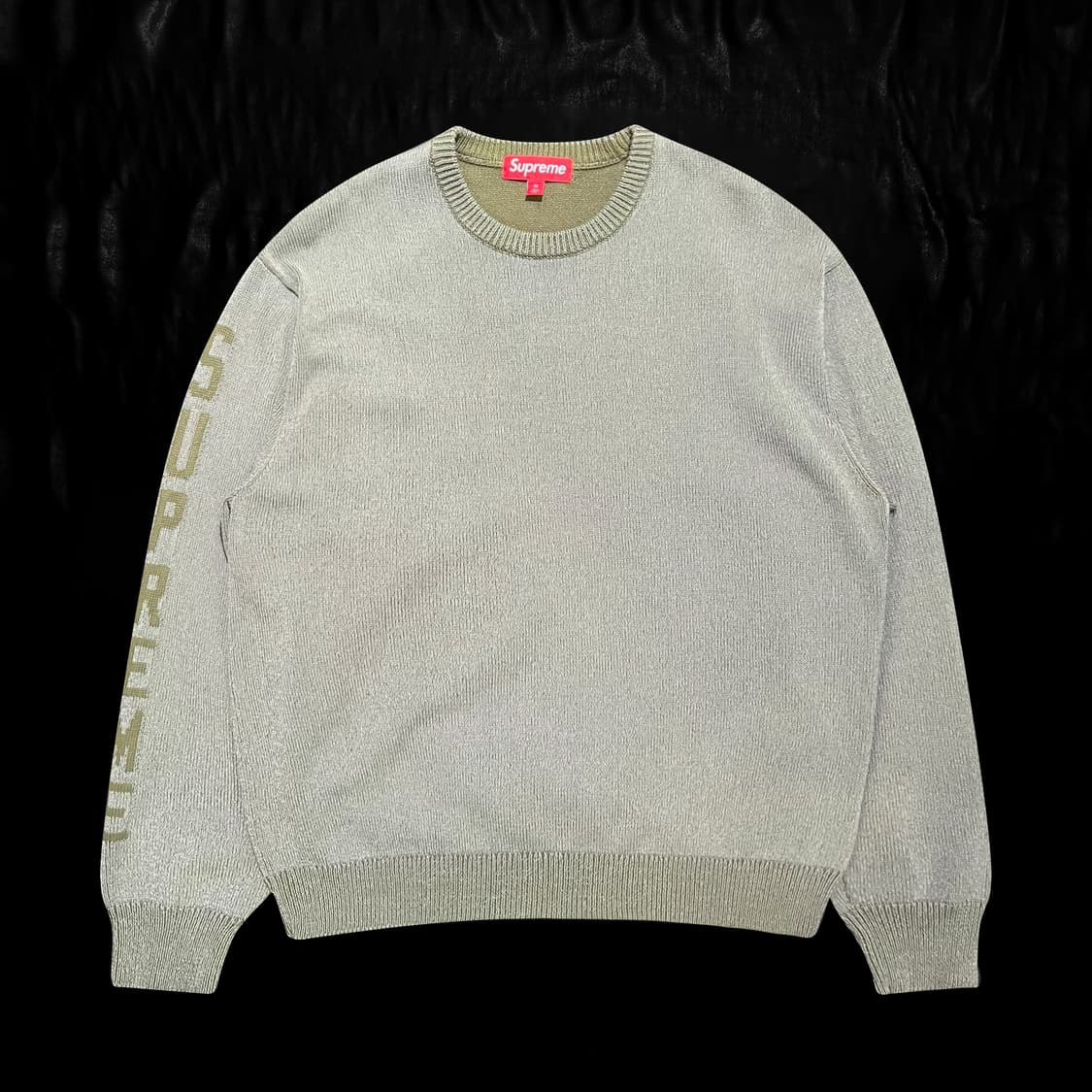 슈프림 리플렉티브 올리브 니트 스웨터 상품이미지1