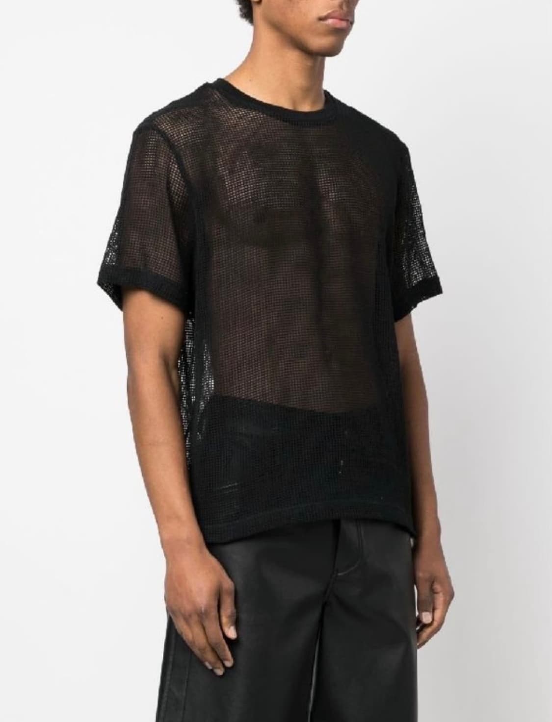 Stussy 스투시 코튼 메쉬 SS 크루 블랙 상품이미지1