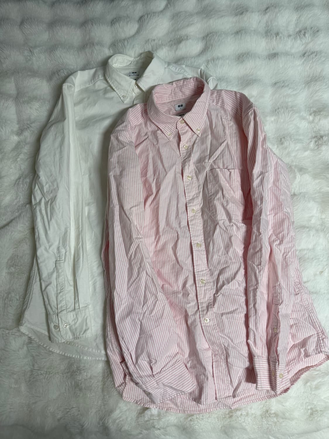 [L] 유니클로 슬림핏 옥스포드 셔츠 2종 일괄 판매 상품이미지1