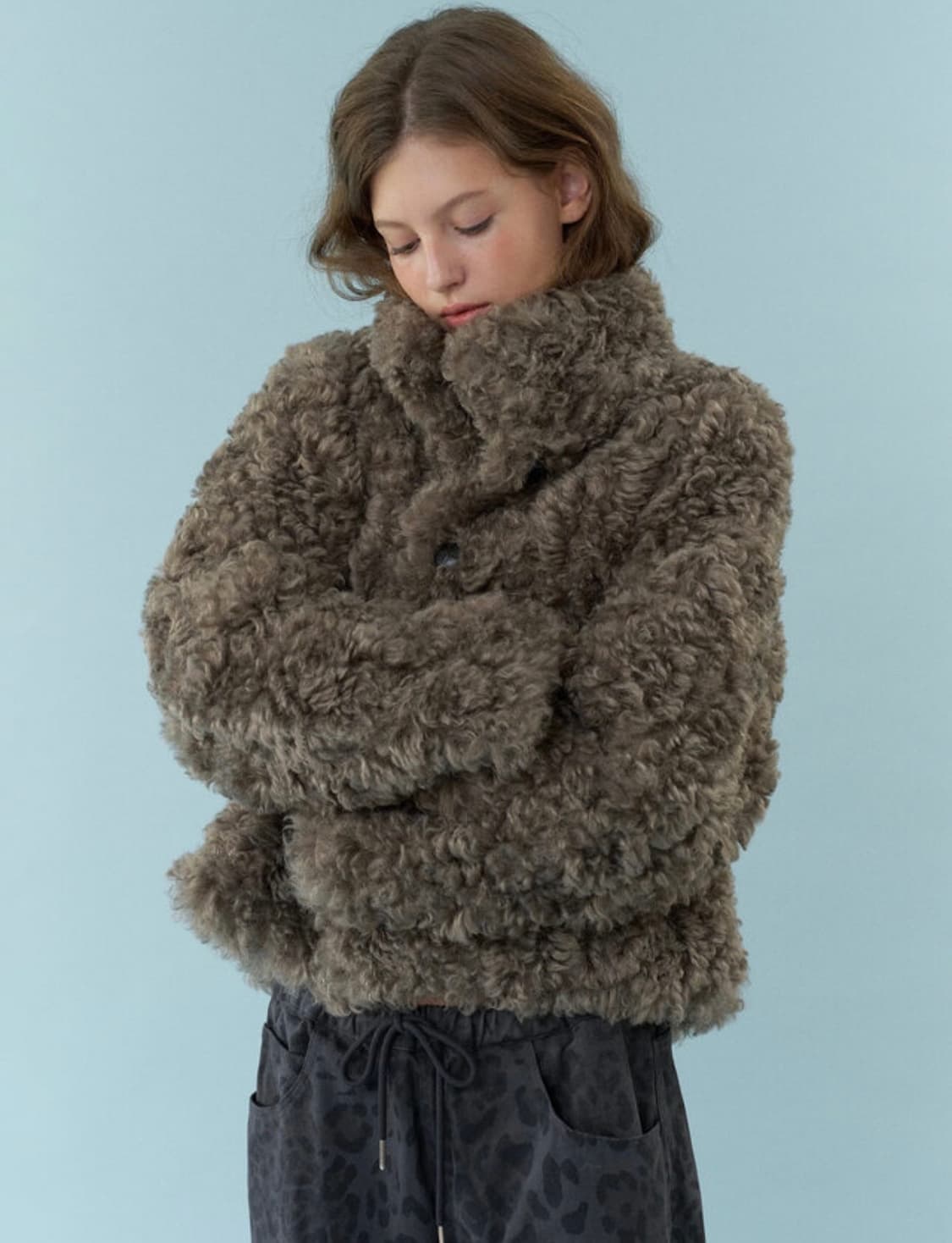 헤더먼트 이자벨 퍼자켓 브라운 상품이미지1