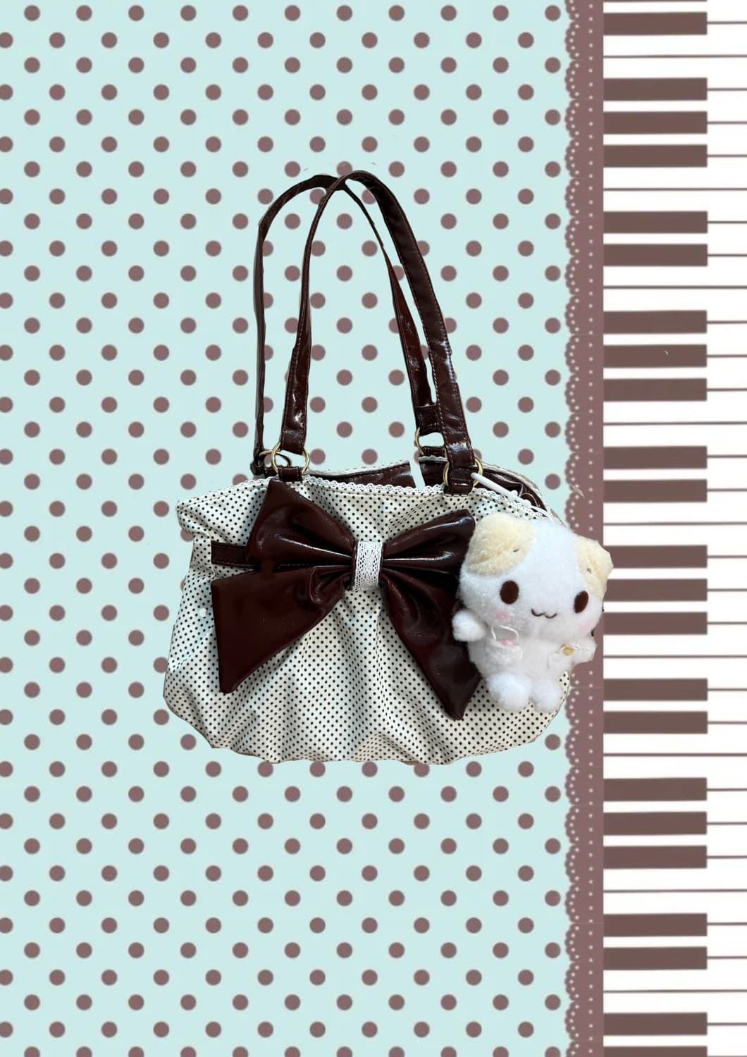 리본 도트 숄더백☕️ 상품이미지1