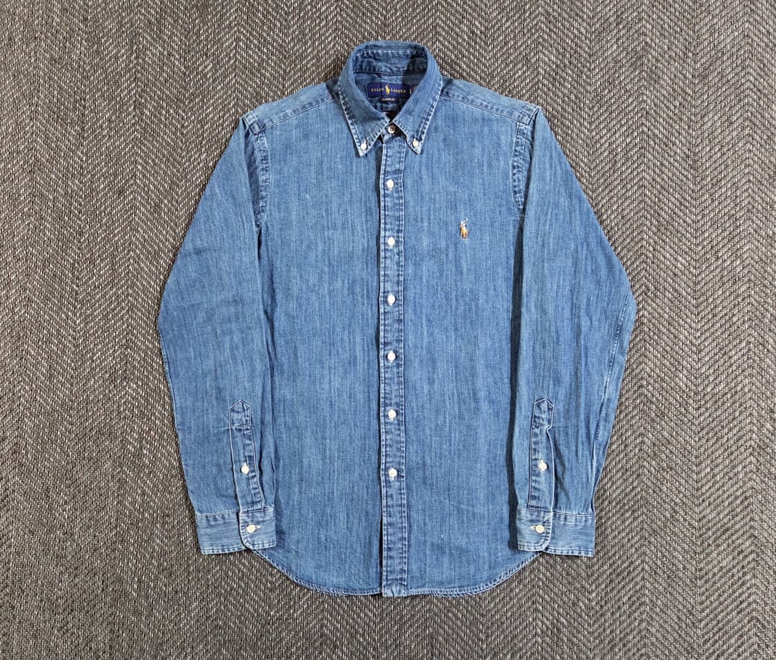 신형 QR 폴로 랄프로렌 클래식핏 샴브레이 데님셔츠 상품이미지1