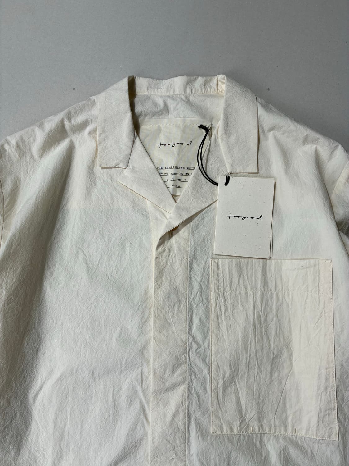 Toogood 더 랜드스케이퍼 셔츠 텍스쳐드 코튼 RAW컬러 6사이즈 상품이미지2