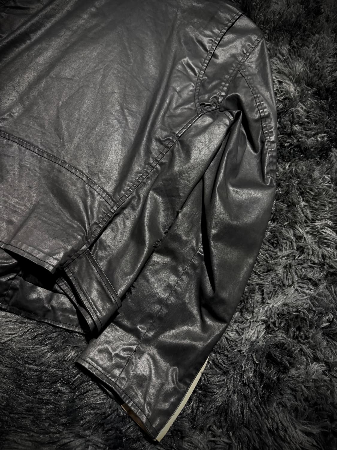 Diesel 투톤 지퍼 디테일 가죽 라이더자켓  상품이미지7