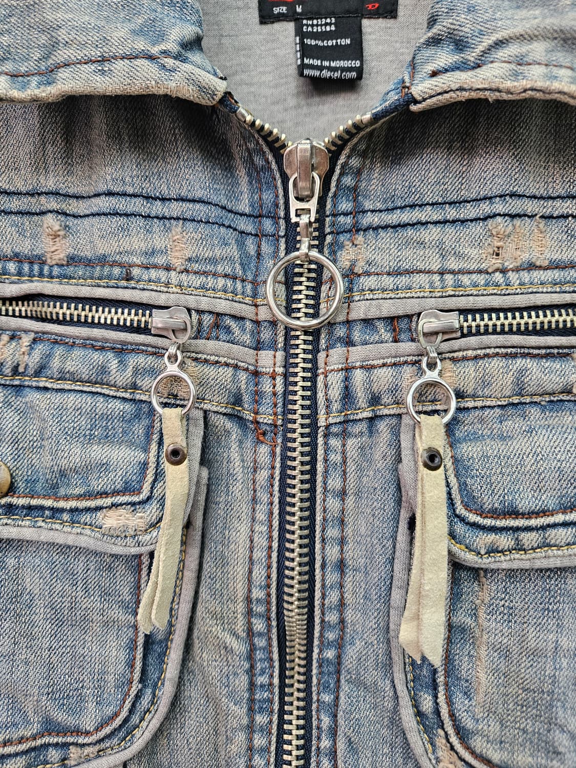 디젤 워시드 바이커 데님 자켓 상품이미지4