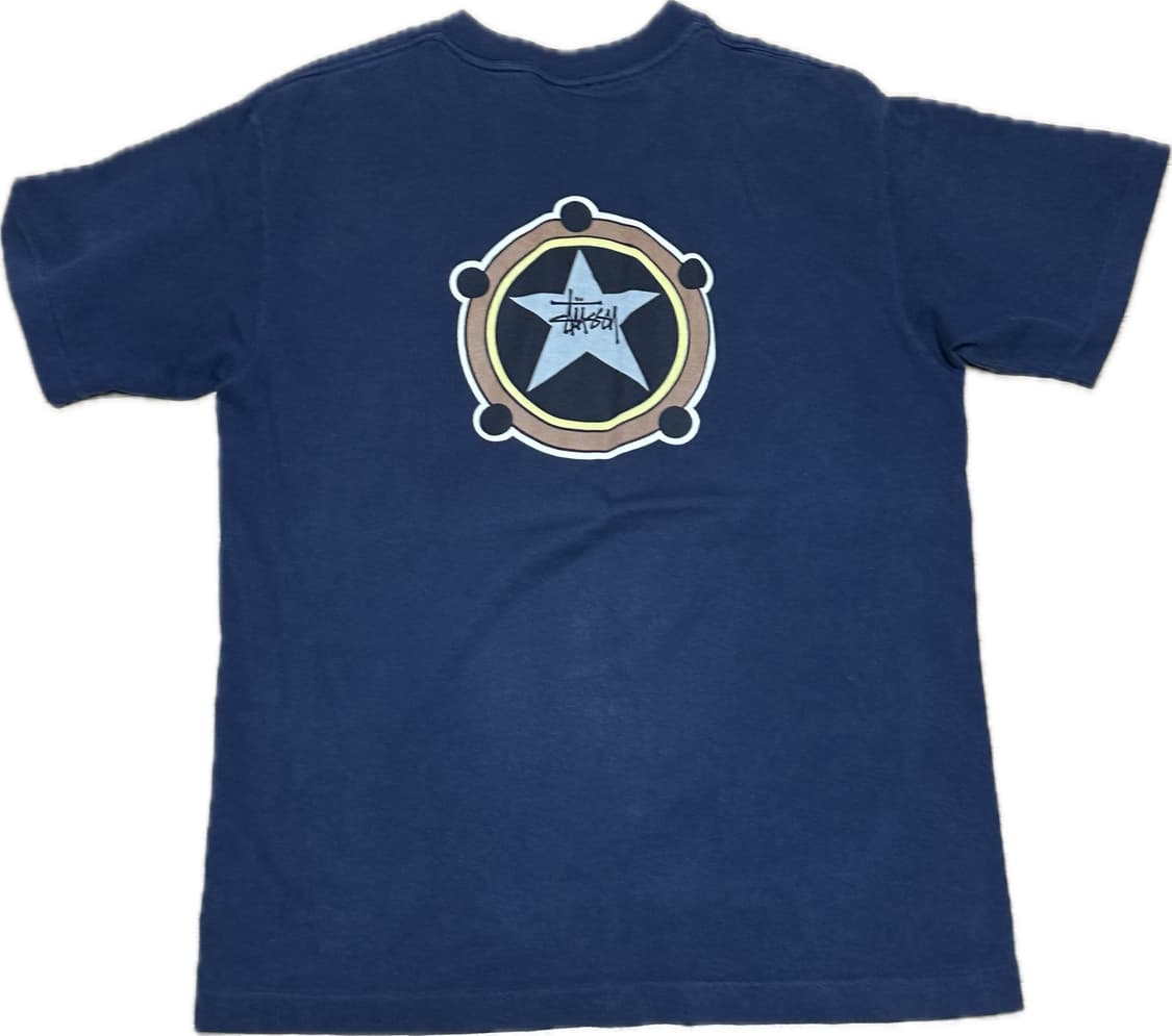 90s 스투시 star logo 반팔 L 네이비 상품이미지2