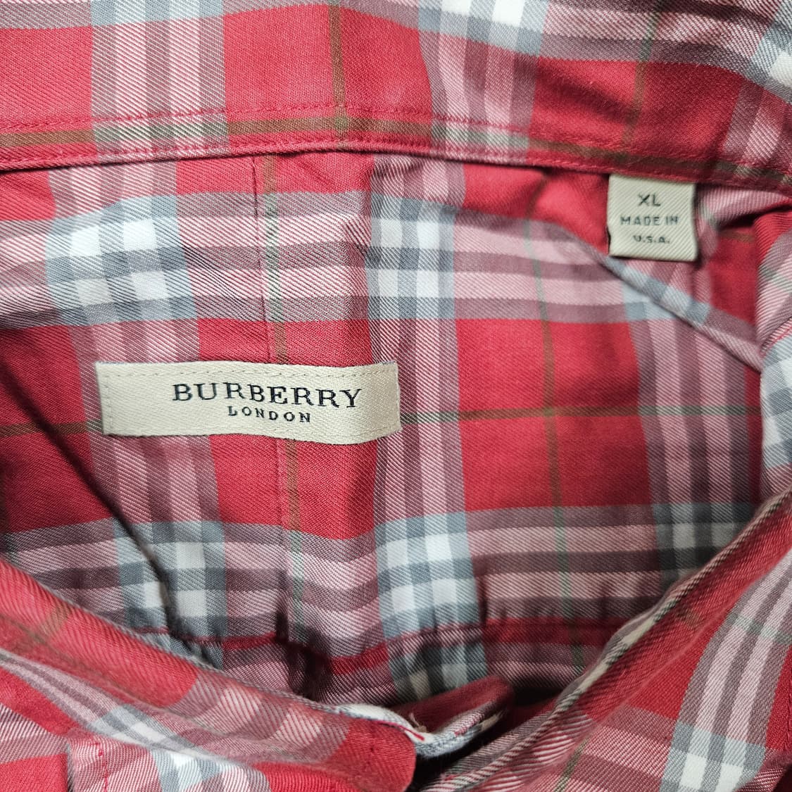 버버리 레드 셔츠 XL 상품이미지3