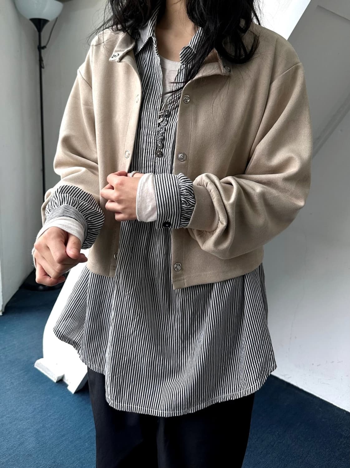 Light cotton poly natural fabric tunic s 상품이미지10